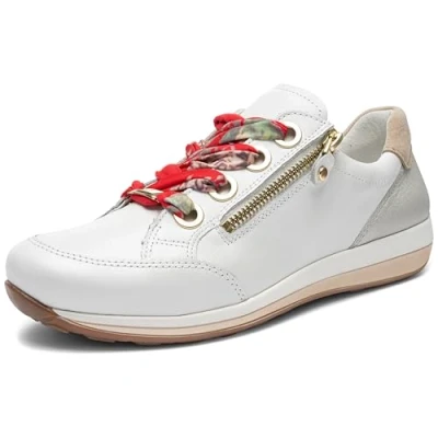 Afbeelding van ARA Dames Osaka 1234587 Sneakers, Witgoud Camel, 38.5 EU Breed