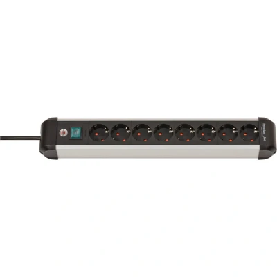 Afbeelding van Brennenstuhl 1391030800 Alu Line PDU Stekkerdoos 16A met 8x Type F Stopcontacten Aan/uit Schakelaar 3 meter