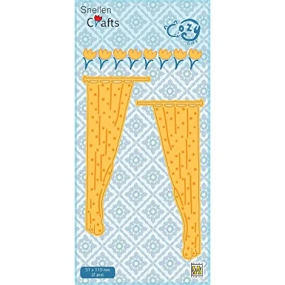 Afbeelding van Nellie Snellen snijmal 51 x 110 mm SCCOD004 Cozy Dies gordijnen 2 gordijn voor raam