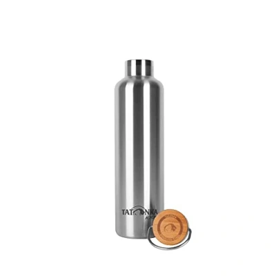 Afbeelding van Tatonka Hot + Cold Stuff Bamboo Deksel roestvrijstalen drinkfles, 1000 ml, onbreekbare thermosfles met bamboedeksel, vaatwasmachinebestendig en BPA vrij, 1 liter