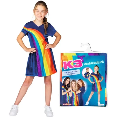 Afbeelding van K3 Regenboog Verkeeldjurk Blauw 6 8 Jaar