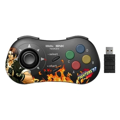 Afbeelding van 8Bitdo Manette Kyo Kusanagi Bluetooth Style SNK Neo Geo CD Compatible PC Windows, Android &amp; Mini