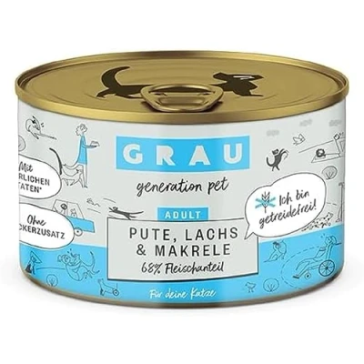 Afbeelding van GRAU Adult Graanvrij 6 x 200 g Kattenvoer Kalkoen, Zalm &amp; Makreel