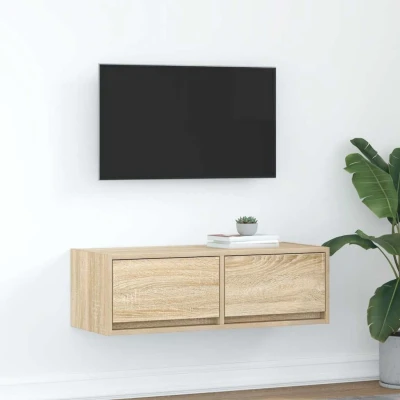 Afbeelding van vidaXL Tv meubel 80x31x25,5 cm bewerkt hout sonoma eikenkleurig