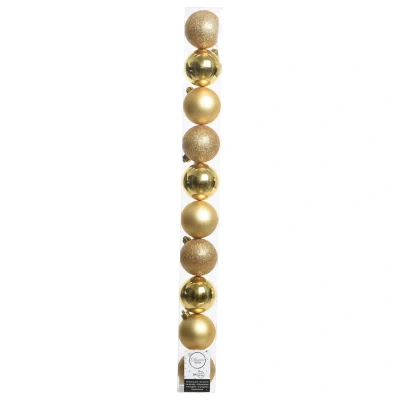 Afbeelding van Decoris Kerstballen Kunststof Kerstboomversiering Ø6 cm Goud 12 stuks