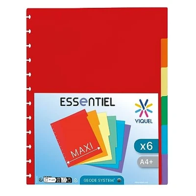 Afbeelding van Viquel Set van 6 Maxi tabbladen A4 met speciale perforatie voor GEODE zichtdeur afneembare hoezen