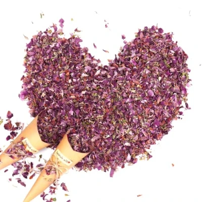 Afbeelding van 100 g natuurlijke bruiloftsconfetti, gedroogde rozenblaadjes, doe het zelf bloemenconfetti voor bruiloftsdecoratie, feestdecoratie
