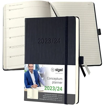 Afbeelding van Weekagenda Conceptum 23/24 18maands (NL/FR/EN/DU) met notitieruimte zw
