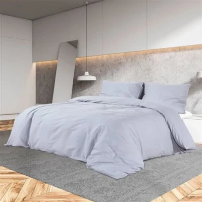 Afbeelding van VidaXL Dekbedovertrekset lichtgewicht 225x220 cm microvezel grijs