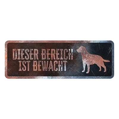 Afbeelding van D&amp;d Home Waakbord Hond Waarschuwingsbord Labrador Duits 40x13x0,3cm Meerkleurig 1st