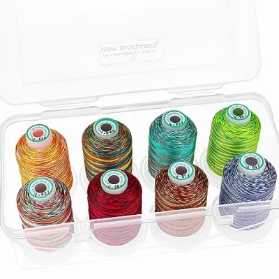Afbeelding van New brothread 15 opties 8 klikspoelen van 1000 m, elk polyester borduurgaren met transparante kunststof opbergdoos voor borduren en quilten verschillende kleur2