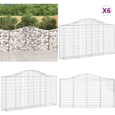 Afbeelding van VidaXL Schanskorven 6 st gewelfd 200x30x100/120 cm ijzer