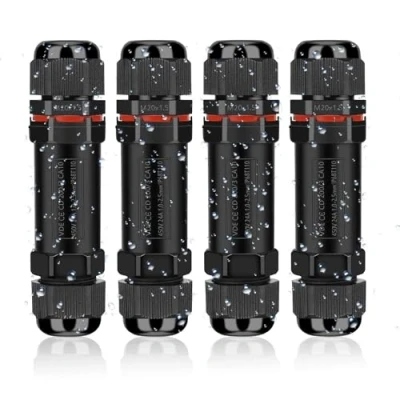 Afbeelding van HOSPAOP elektrische aansluiting, waterdicht, IP68, kabelconnector, aansluitdoos, 3 aderig, Domino, aansluitdoos voor kabel, Ø tot 12 mm (4 stuks)