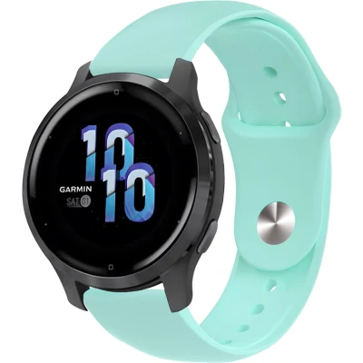 Afbeelding van iMoshion Siliconen Sport 22 mm bandje Geschikt voor Garmin Venu 2 / Fenix 7 Pro 7s 6 Vivoactive 4 Polar Grit X Vantage M2 V2 Mintgroen
