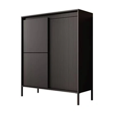 Afbeelding van Meubella Dressoir Saran Mat zwart Hoog