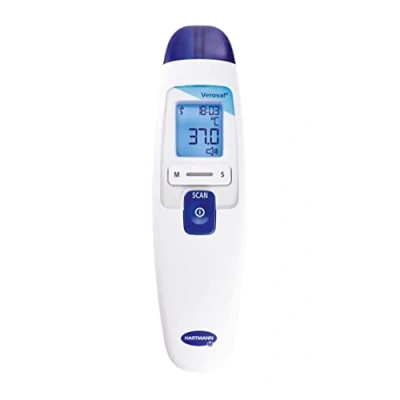 Afbeelding van VEROVAL Duo Scan, 2 in 1 infraroodthermometer, digitale babythermometer, ideaal voor het meten van koorts thuis, snelle en nauwkeurige meting de lichaamstemperatuur, contactloos, kleur