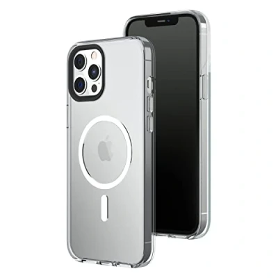Afbeelding van RHINOSHIELD Transparante hoes compatibel met Magsafe voor [iPhone 12 Pro Max] Superieure magneetkracht, hoge transparantie en vergeelt niet. Aanpasbaar Contour fotolenzen, zwart