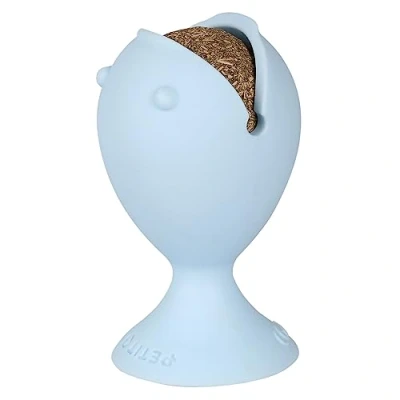 Afbeelding van Ebi Petit Snackspeeltje Puffi Met Catnipbal 9.5x5.5x5.5 cm Kattenspeelgoed Blauw