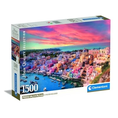 Afbeelding van Clementoni 31721 Picturesque Procida Island Puzzel 1500 stukjes, voor volwassenen, gemaakt in Italië, meerkleurig, 59,2 x 84,3 cm