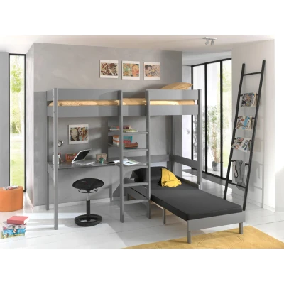 Afbeelding van Vipack Pino hoogslaper met bureau en bank 90x200 Grijs