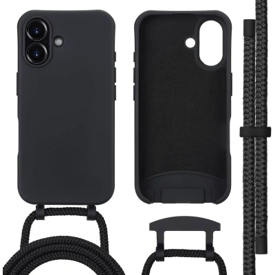 Afbeelding van imoshion Hoesje Geschikt voor iPhone 16 met koord Color Backcover afneembaar MagSafe zwart