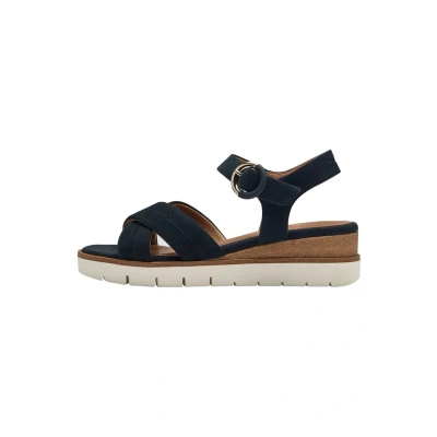 Afbeelding van Tamaris Sandalen met plateauzool, Dames, Maat: 38, Navy Schoenen