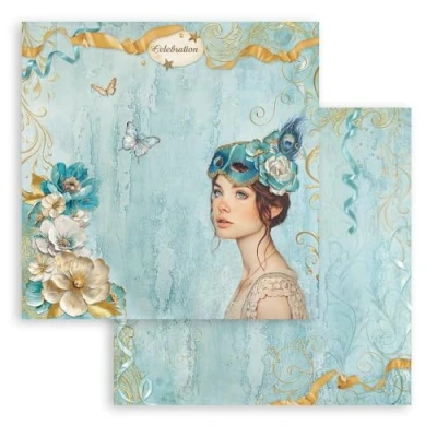 Afbeelding van Stamperia Scrapbooking vellen voor scrapbooking, albums, kaarten maken, bullet journals en meer, zuurvrij, dubbelzijdig, perfect handwerk geschenken (maskerade,