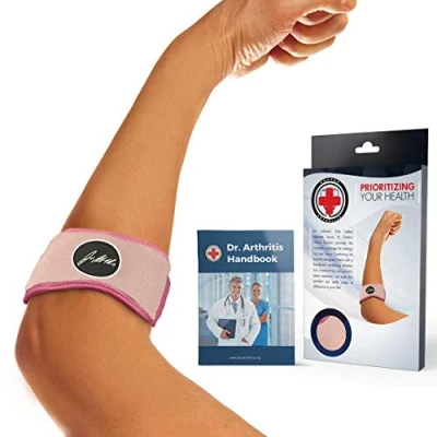 Afbeelding van Elleboogbrace voor tendinitis, ontworpen door artsen, verlicht pijn bij tendinitis elleboog, tenniselleboog, elleboogbeschermer epicondylitis links en rechts ter bescherming van de Cubitale