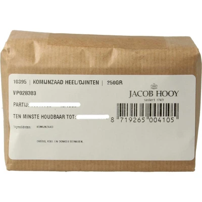 Afbeelding van Jacob Hooy Komijnzaad Heel 250GR