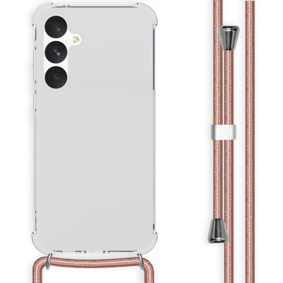 Afbeelding van iMoshion Hoesje Geschikt voor Samsung Galaxy A55 met koord Backcover Rosé Goud