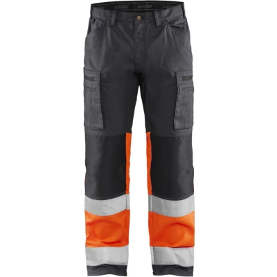 Afbeelding van Blaklader Werkbroek met stretch High Vis 1551 1811 Medium Grijs/ Oranje D88