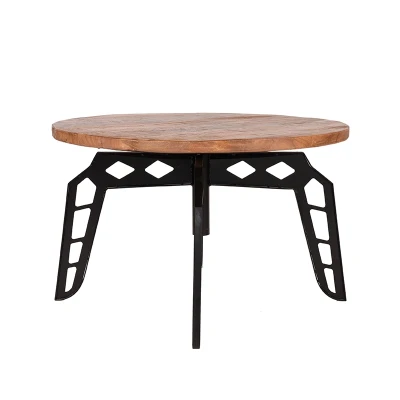 Afbeelding van Salontafel Pebble Rough Mangohout Rond 80 cm