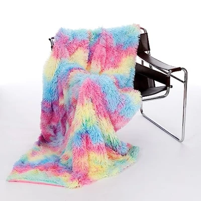 Afbeelding van Kanguru, Arcobaleno zachte knuffeldeken voor bank, microvezel, fleece, 130 x 170 cm, schattige meisjesdeken of bankdeken, cadeau idee Kerstmis verjaardag iedereen