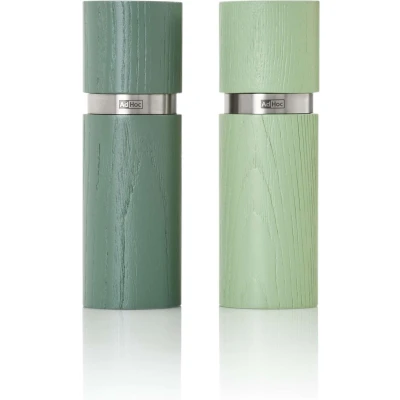 Afbeelding van Adhoc Textura Peper en Zoutmolen Set Essenhout Groen
