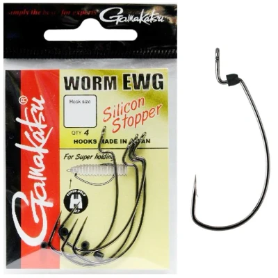 Afbeelding van Spro Worm Ewg Hooks Sil Stopper Black #1 Vishaak