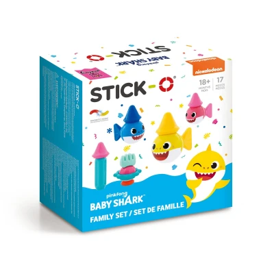 Afbeelding van Stick O baby Shark Family set 17 onderdelen magnetisch speelgoed 1 jaar peuter jongens en meisjes 2