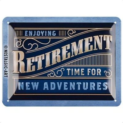 Afbeelding van Metaal Bord 15 x 20 cm Retirement