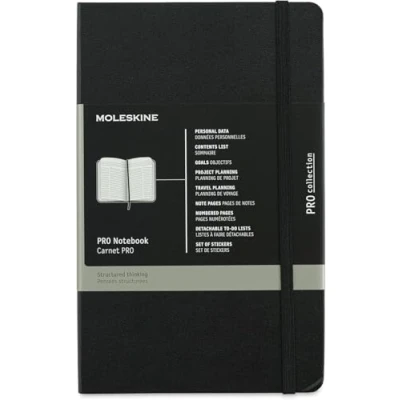 Afbeelding van Moleskine Notitieboek Professional, Ft 13 X 21 Cm, Gelijnd, Harde Cover, 240 Blad, Zwart
