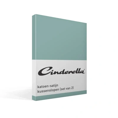 Afbeelding van Cinderella Sundays 2x Kussenslopen Satijn 60x70 cm Mineraal Groen Set van 2 stuks