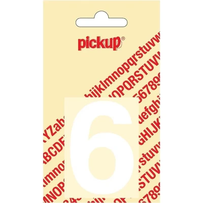 Afbeelding van Plakcijfer Helvetica 60 mm wit 6