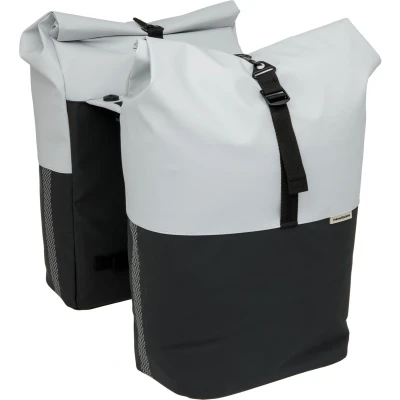 Afbeelding van Dubbele fietstas New Looxs Nyborg MIK 34 liter 30 x 17 37cm (x2) lichtgrijs/zwart