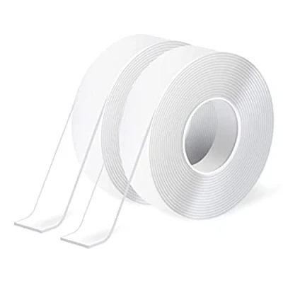 Afbeelding van Art3d Dubbelzijdig plakband (2 rollen van 3 meter), multifunctionele transparante schuimtape voor tapijten, lijmen, fotolijsten, wandmontage