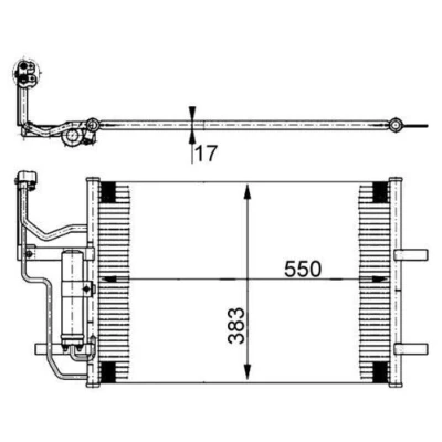 Afbeelding van MAHLE ORIGINAL AC 386 000S Condensor Airco Met afdichtring, droger 550 MAZDA: 5
