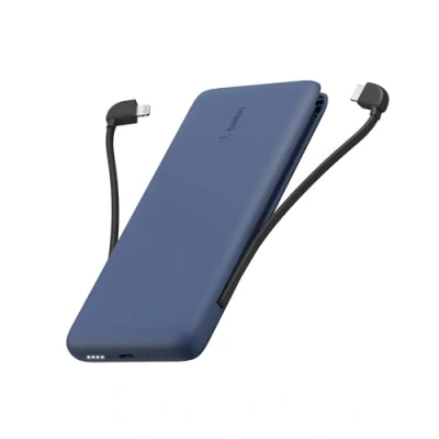 Image de Belkin BOOST Charge PLUS Banque d&#039;alimentation 10000 mAh 23 Watt Fast 2 connecteurs de sortie (Lightning 24 pin USB C) bleu nuit