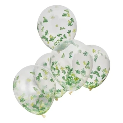 Afbeelding van Confetti Ballon Tropische Bladeren 5 stuks