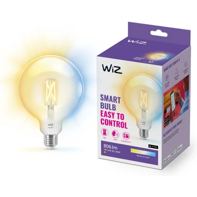 Afbeelding van WiZ Globe Filament Slimme LED Verlichting Warm tot Koelwit Licht E27 60W 125 mm Transparant Wi Fi