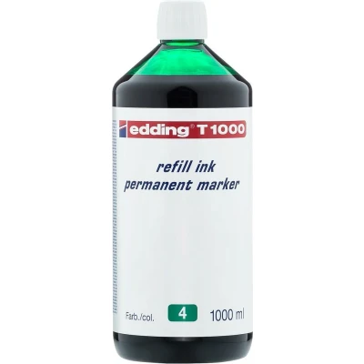 Afbeelding van edding T1000 navulinkt voor permanent markers kleur: groen grote fles 1000ml