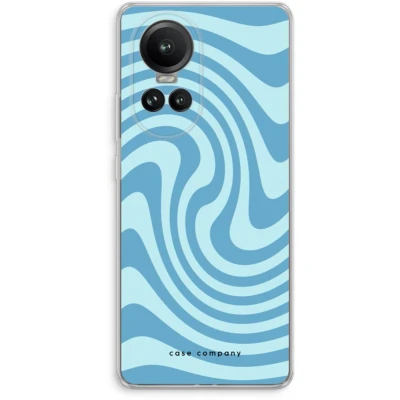 Afbeelding van Case Company® hoesje geschikt voor Oppo Reno 10 Pro Swirl Blauw Soft Cover Telefoonhoesje Bescherming aan alle Kanten en Schermrand