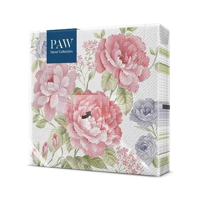 Afbeelding van PAW Papieren Servetten 3 laags (33 x 33 cm) I 20 stuks Gedrukt met Inkt op Waterbasis Verjaardag Decoratie Tafeldecoratie Natuur, Dieren Motief Kleur: Julietta