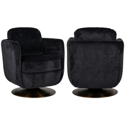 Afbeelding van Richmond Interiors Turner Draaifauteuil Zwart Chenille